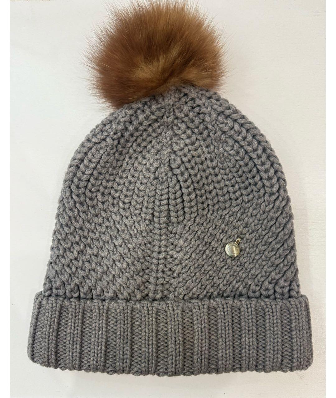 WOOLRICH Серая шерстяная шапка, фото 7