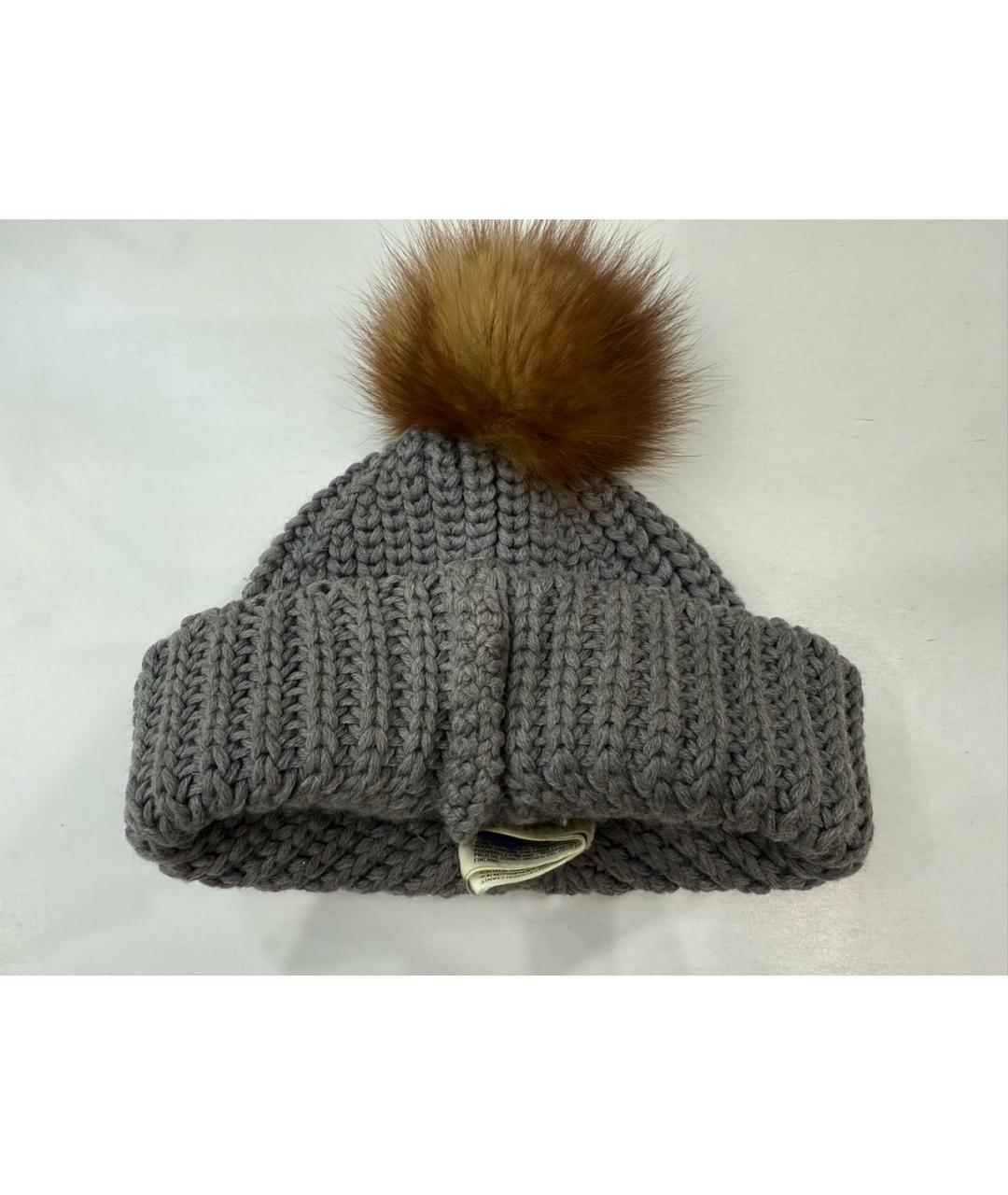 WOOLRICH Серая шерстяная шапка, фото 5