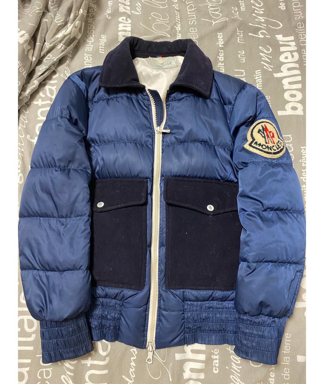 MONCLER Синий хлопковый пуховик, фото 4