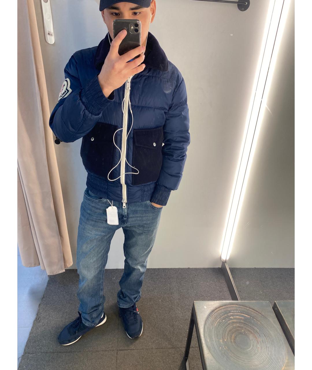 MONCLER Синий хлопковый пуховик, фото 3