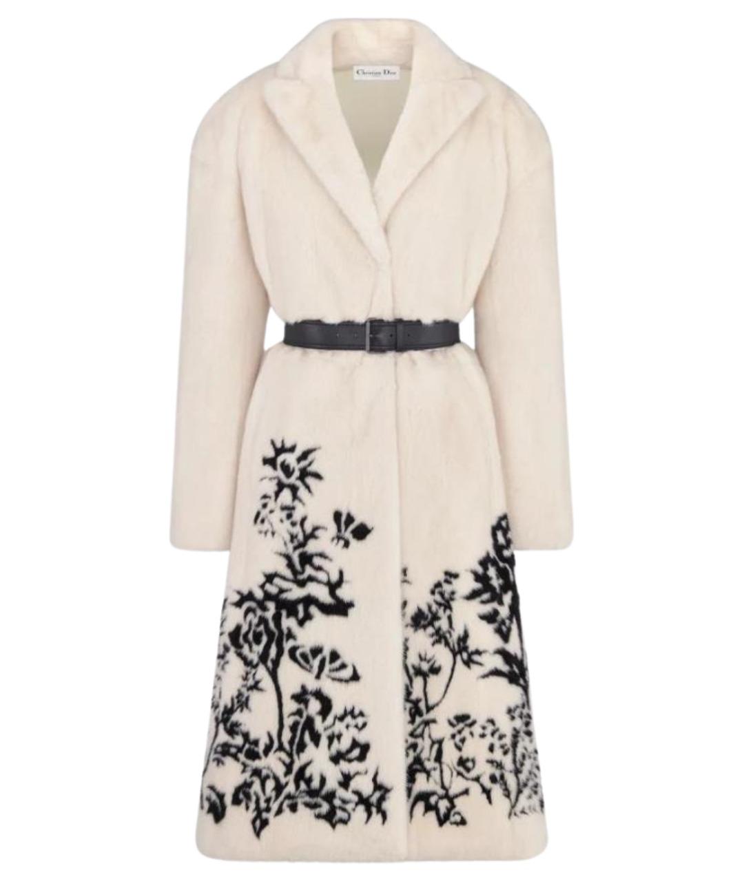 CHRISTIAN DIOR Бежевая меховая шуба, фото 1