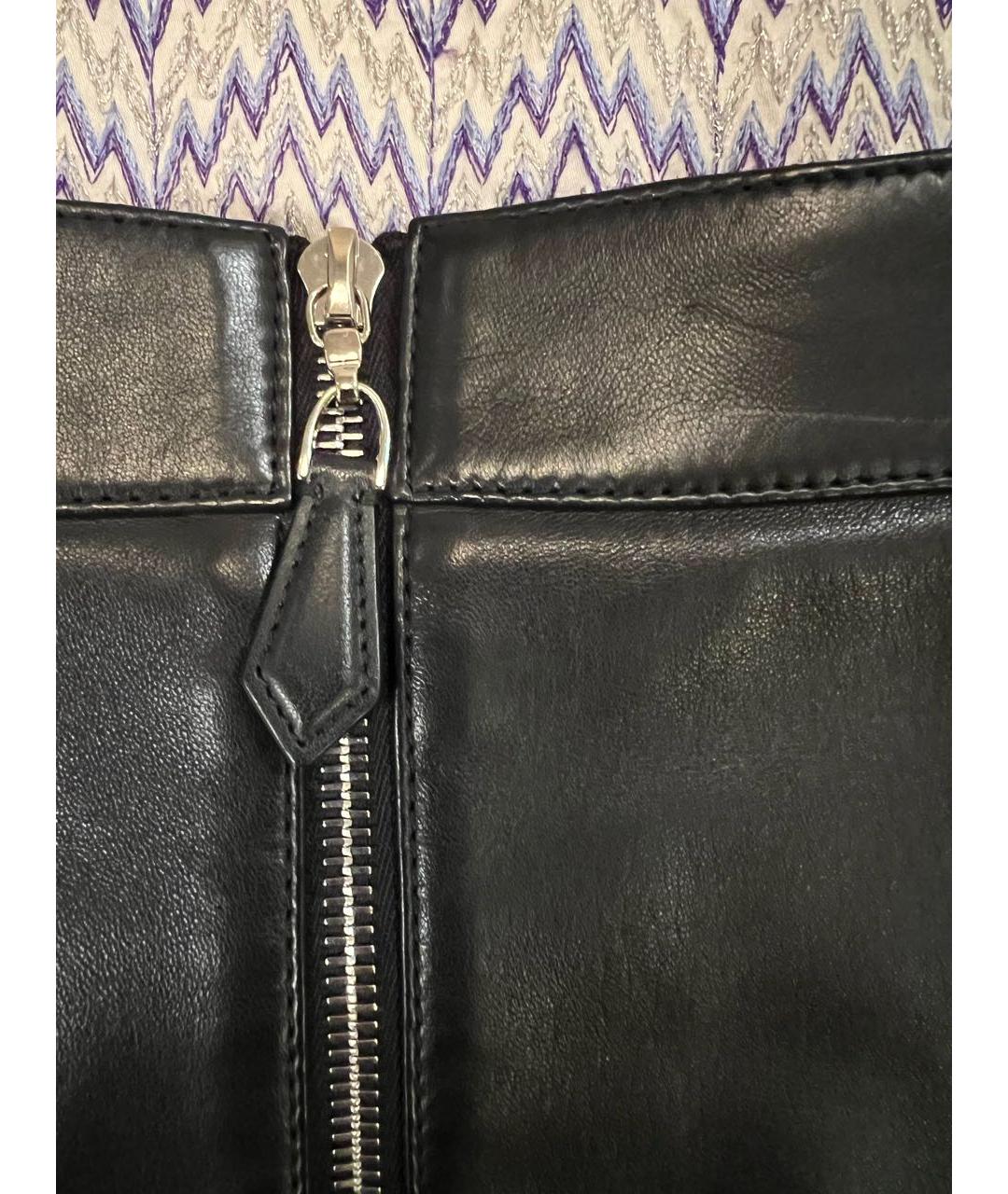 LOUIS VUITTON Черная кожаная юбка мини, фото 6