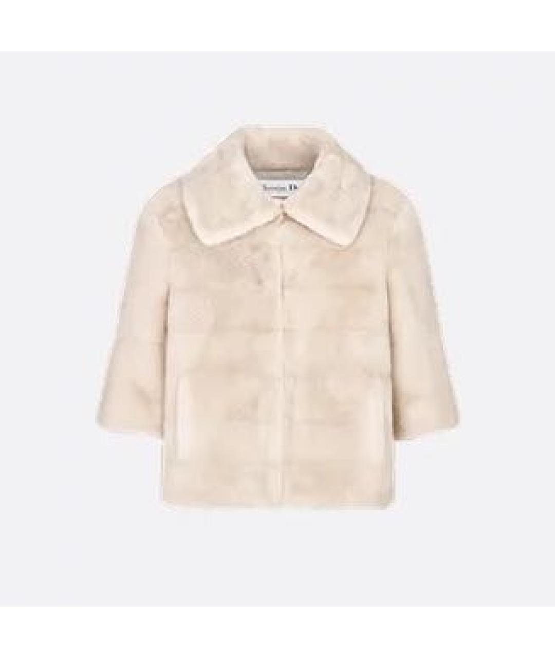 CHRISTIAN DIOR Бежевая меховая шуба, фото 4