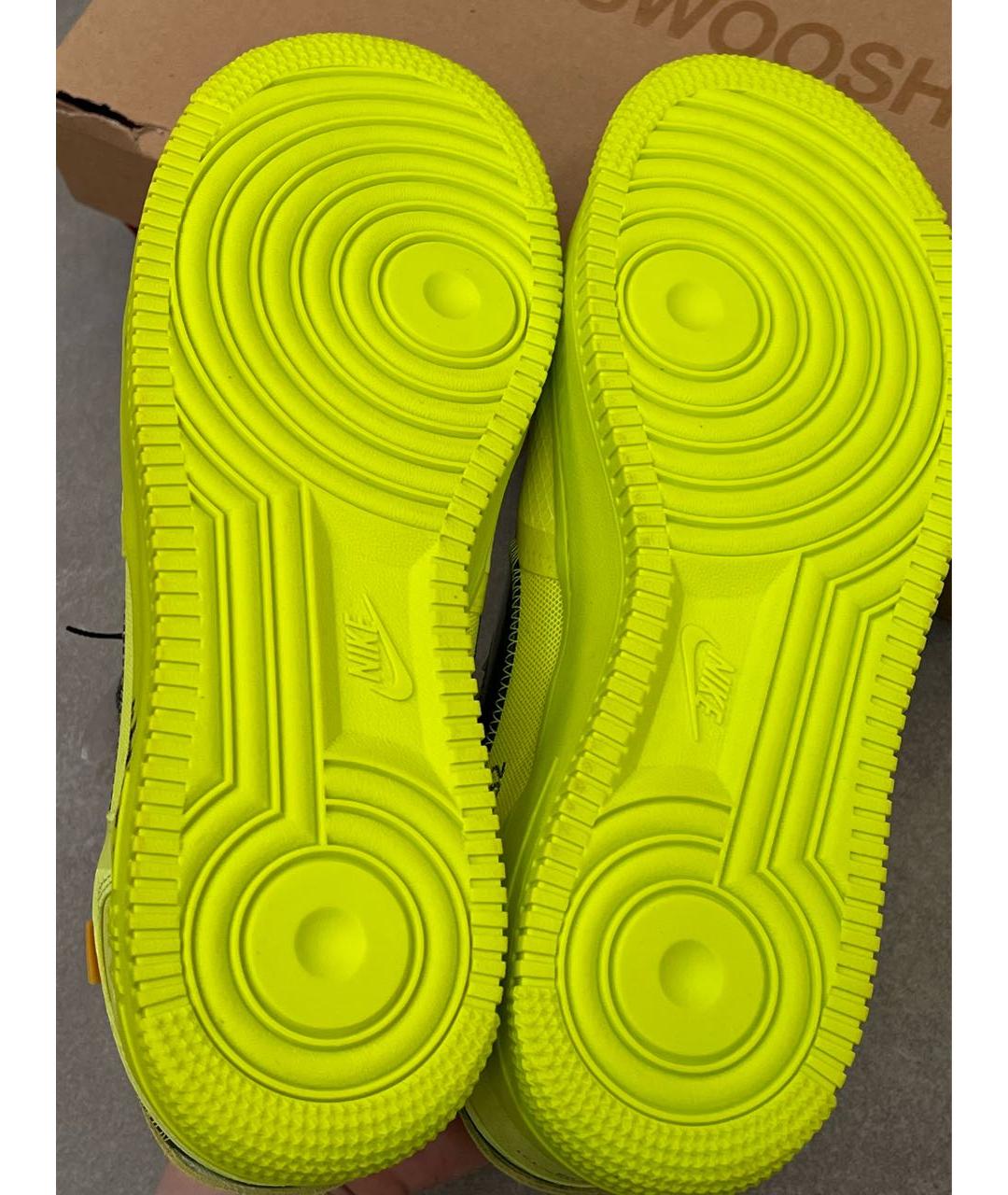 NIKE X OFF-WHITE Желтые кожаные низкие кроссовки / кеды, фото 3