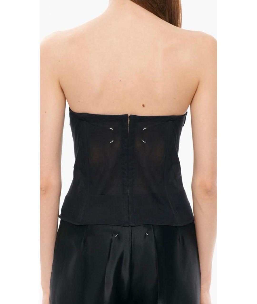 MAISON MARGIELA Черный атласный корсет, фото 2