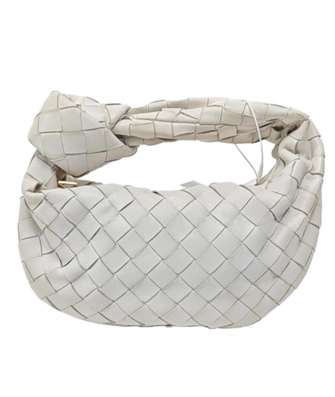 BOTTEGA VENETA Белая кожаная сумка с короткими ручками, фото 5