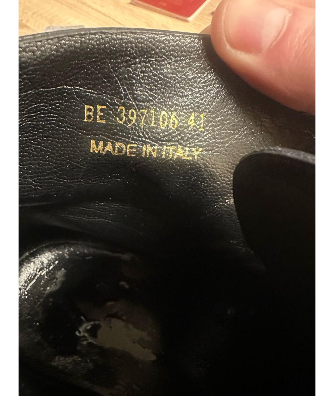 SAINT LAURENT Черные кожаные высокие ботинки, фото 5