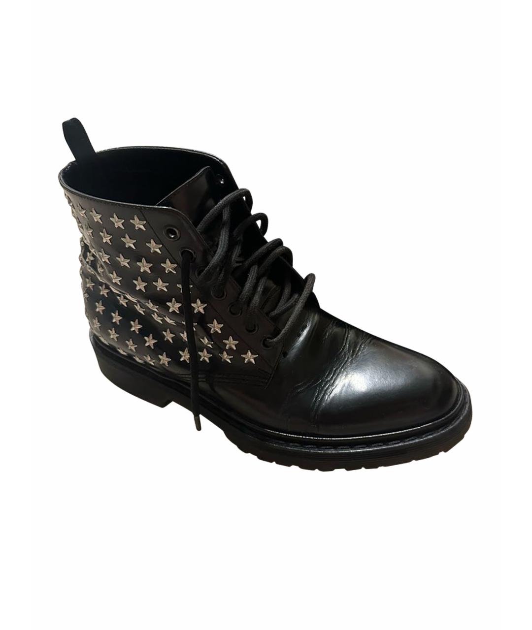 SAINT LAURENT Черные кожаные высокие ботинки, фото 8