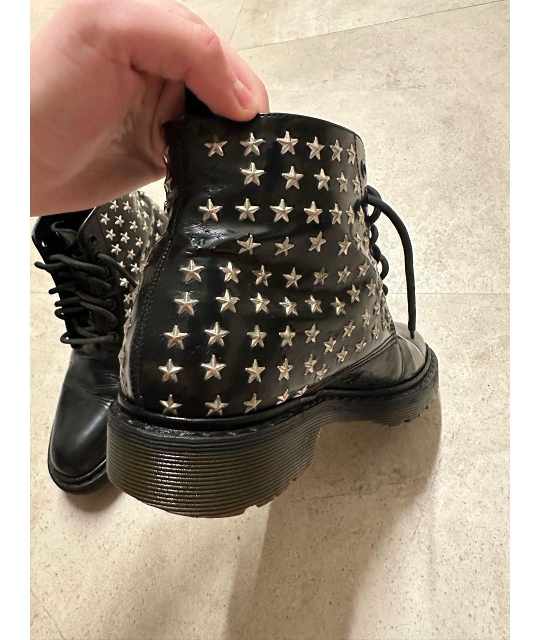 SAINT LAURENT Черные кожаные высокие ботинки, фото 3