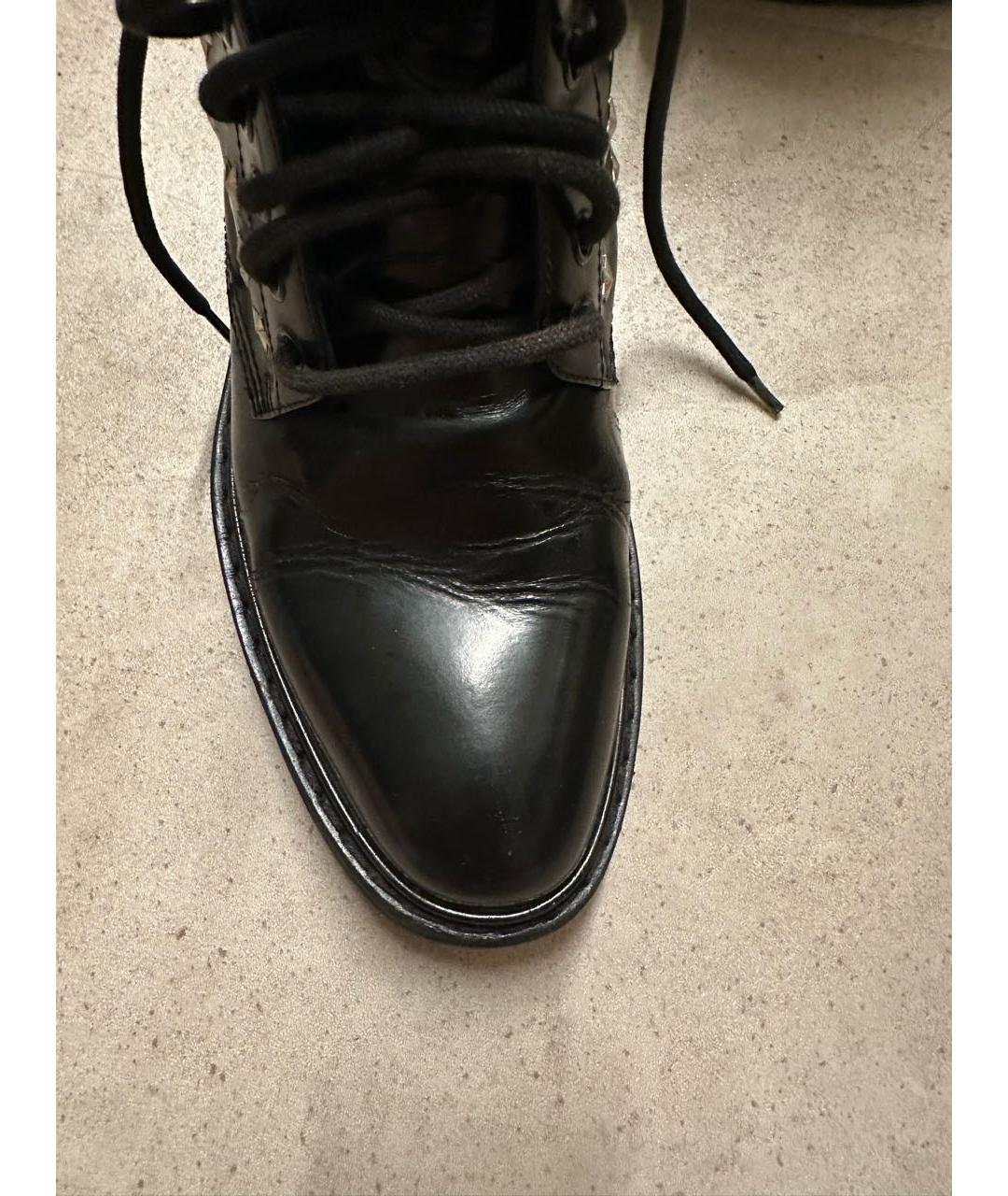 SAINT LAURENT Черные кожаные высокие ботинки, фото 6