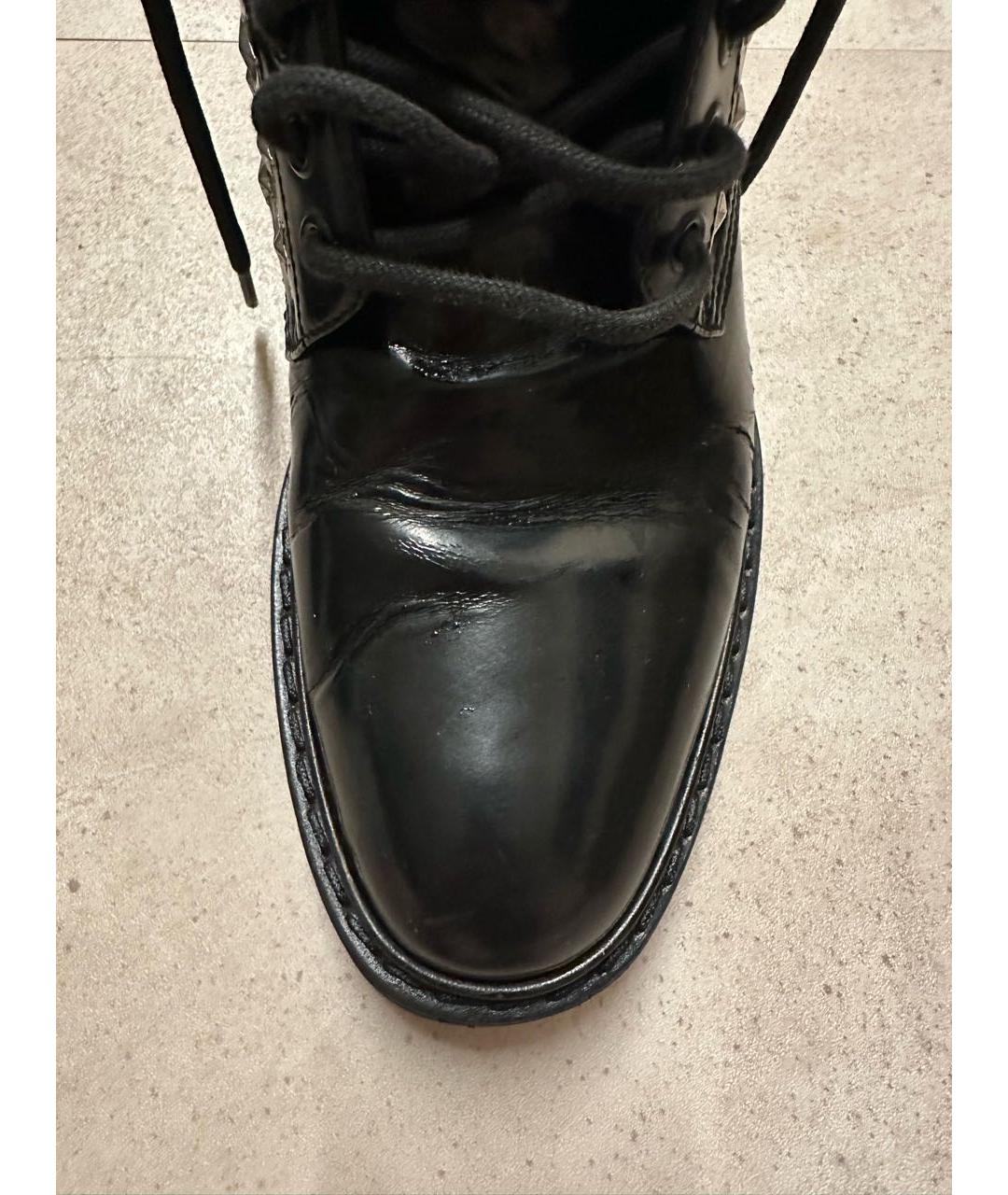 SAINT LAURENT Черные кожаные высокие ботинки, фото 7