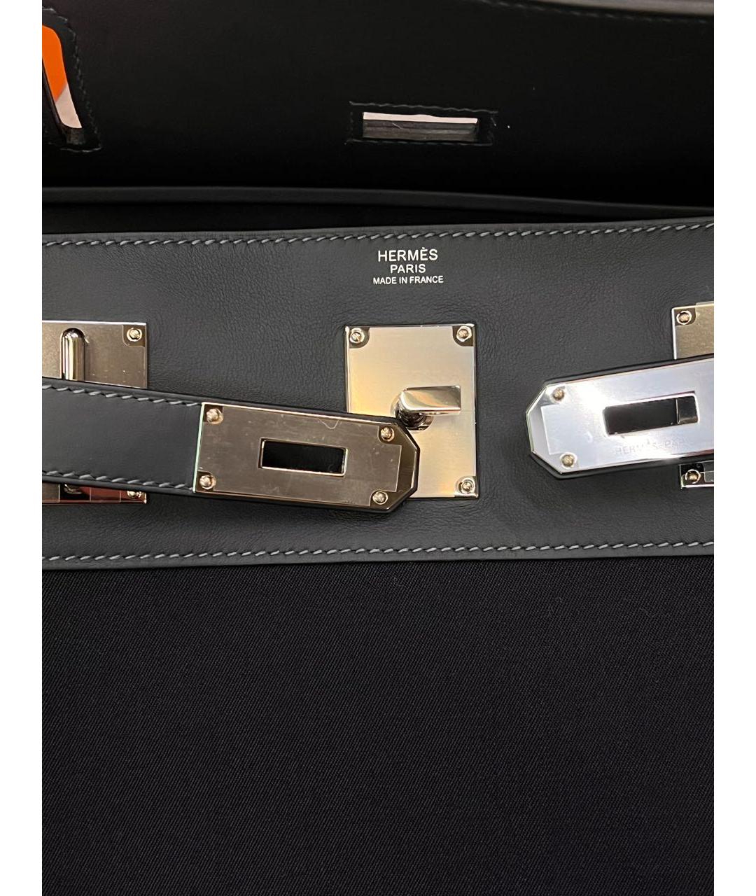 HERMES Черная кожаная сумка на плечо, фото 2