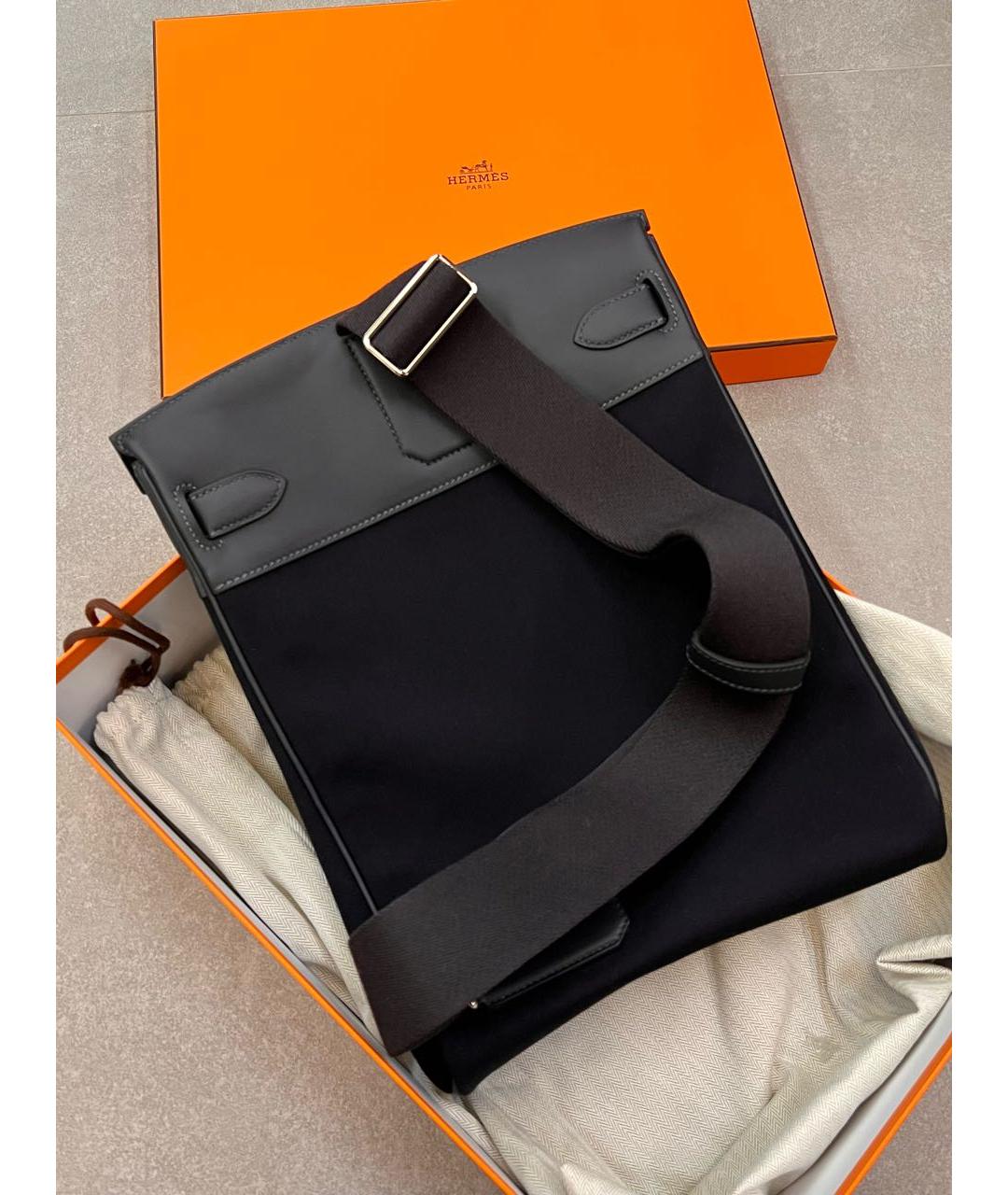 HERMES Черная кожаная сумка на плечо, фото 3