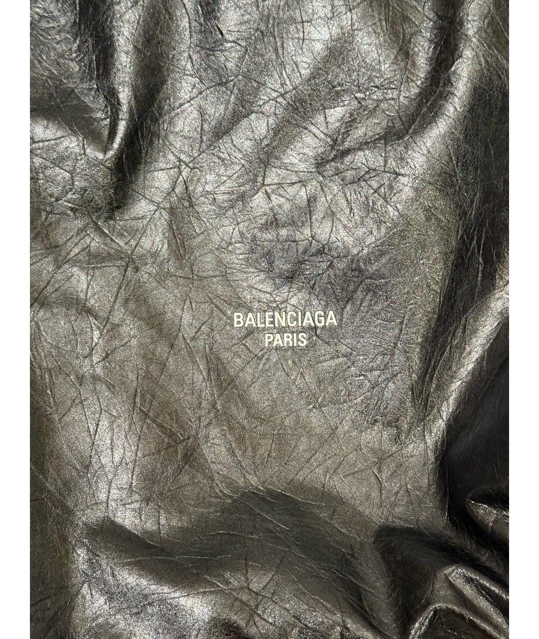 BALENCIAGA Серая кожаная сумка через плечо, фото 4