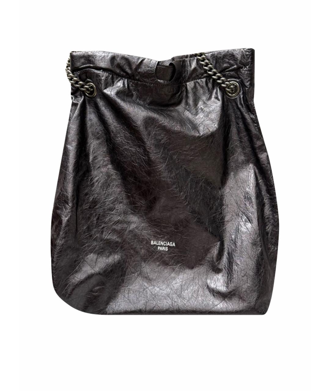 BALENCIAGA Серая кожаная сумка через плечо, фото 1