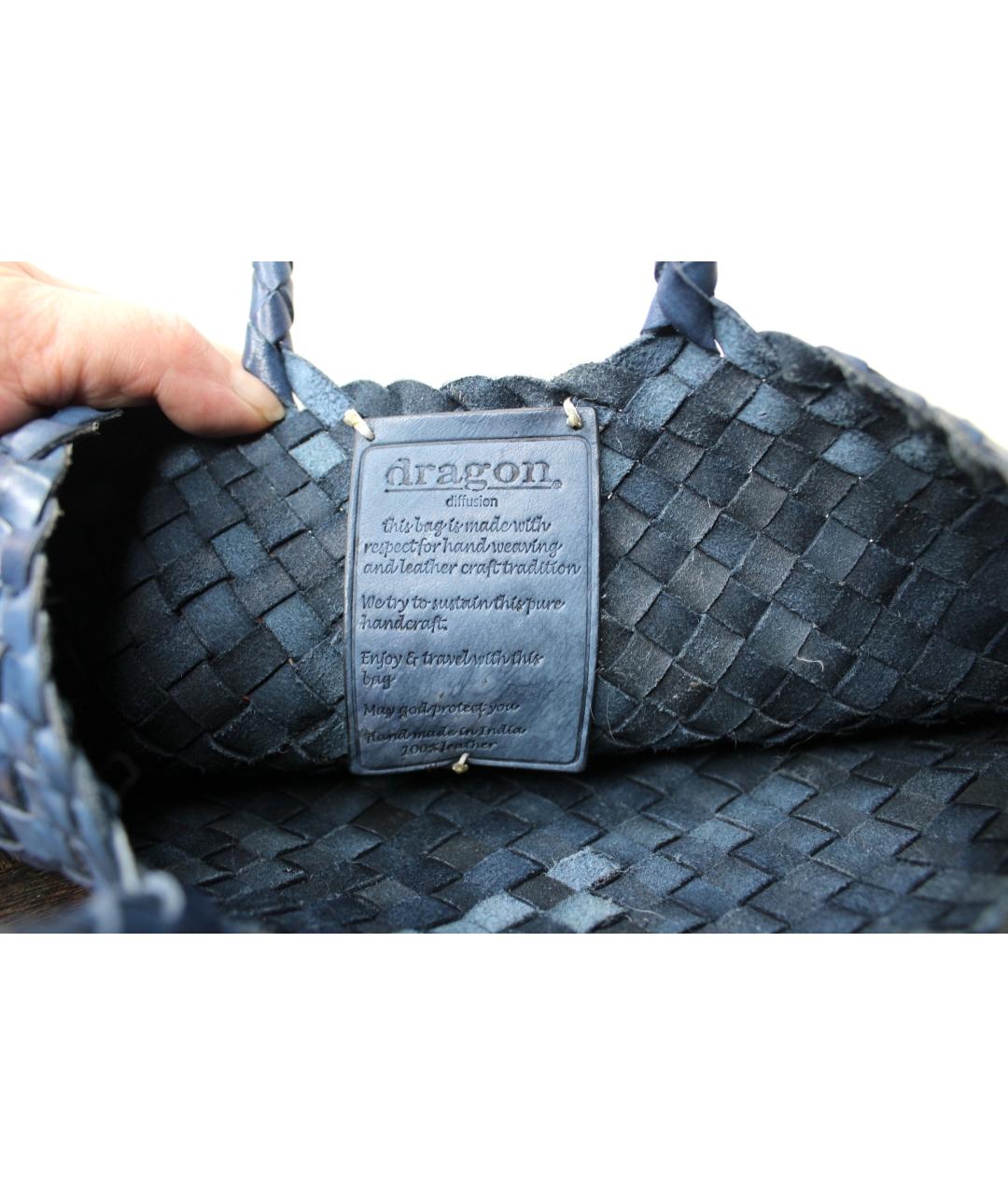 Dragon Diffusion Голубая кожаная сумка тоут, фото 6