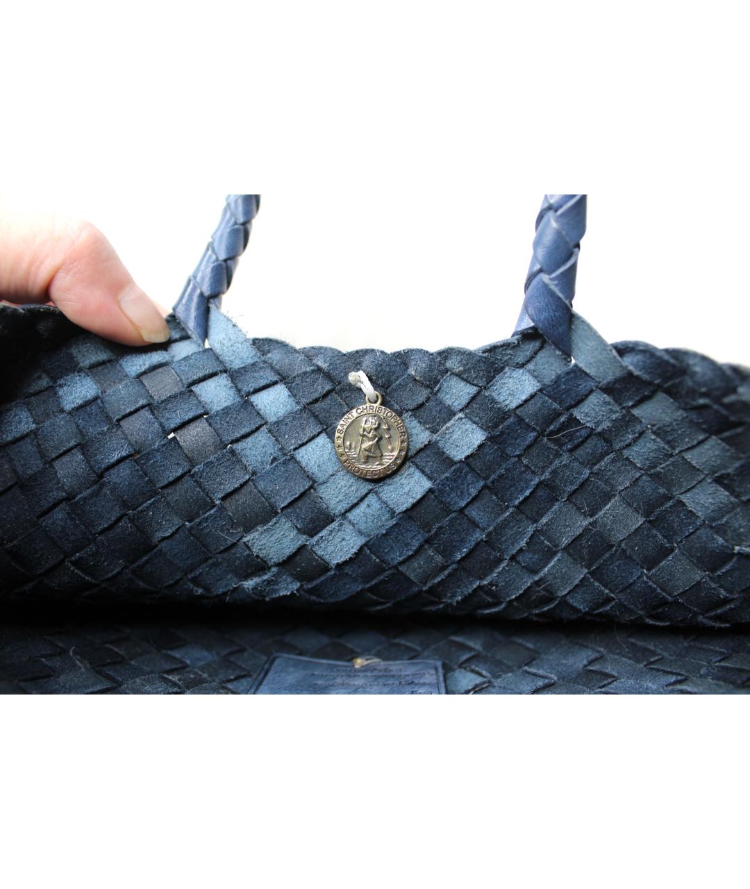 Dragon Diffusion Голубая кожаная сумка тоут, фото 5