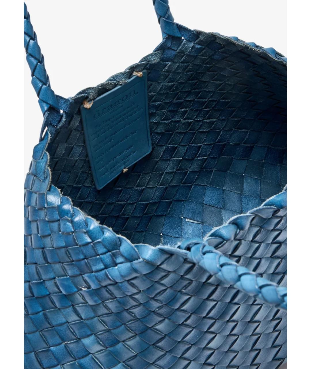 Dragon Diffusion Голубая кожаная сумка тоут, фото 4