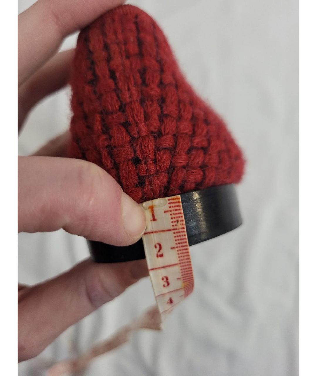 CHANEL Красные текстильные балетки, фото 9