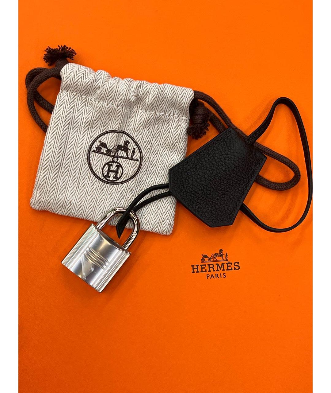 HERMES Черная кожаная сумка на плечо, фото 4