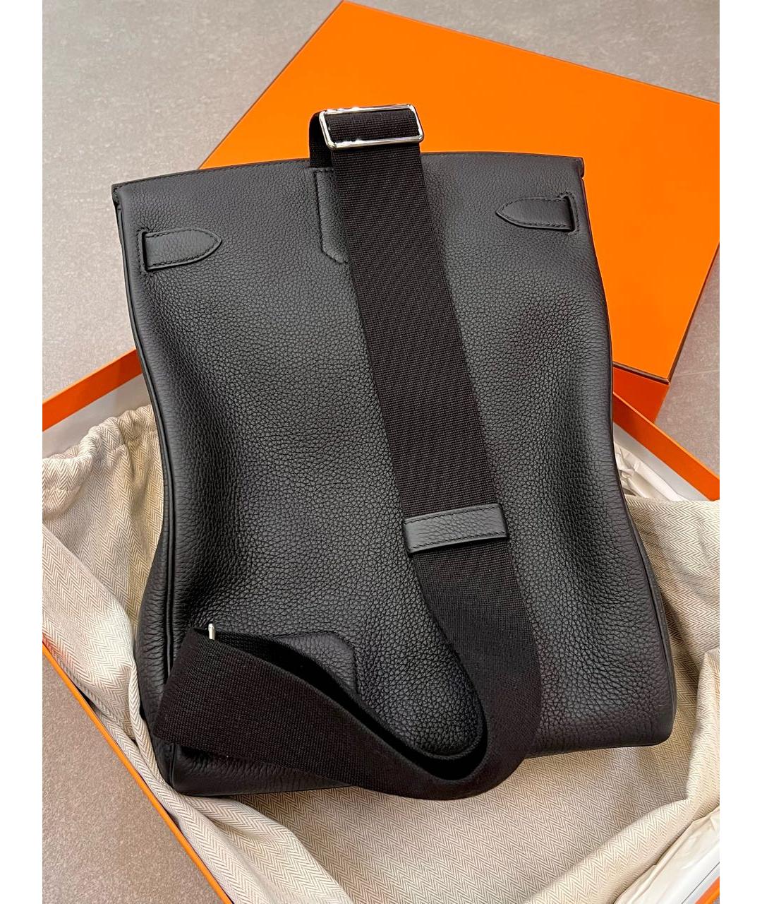 HERMES Черная кожаная сумка на плечо, фото 3