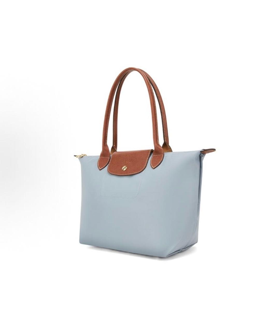 LONGCHAMP Голубая тканевая сумка тоут, фото 3