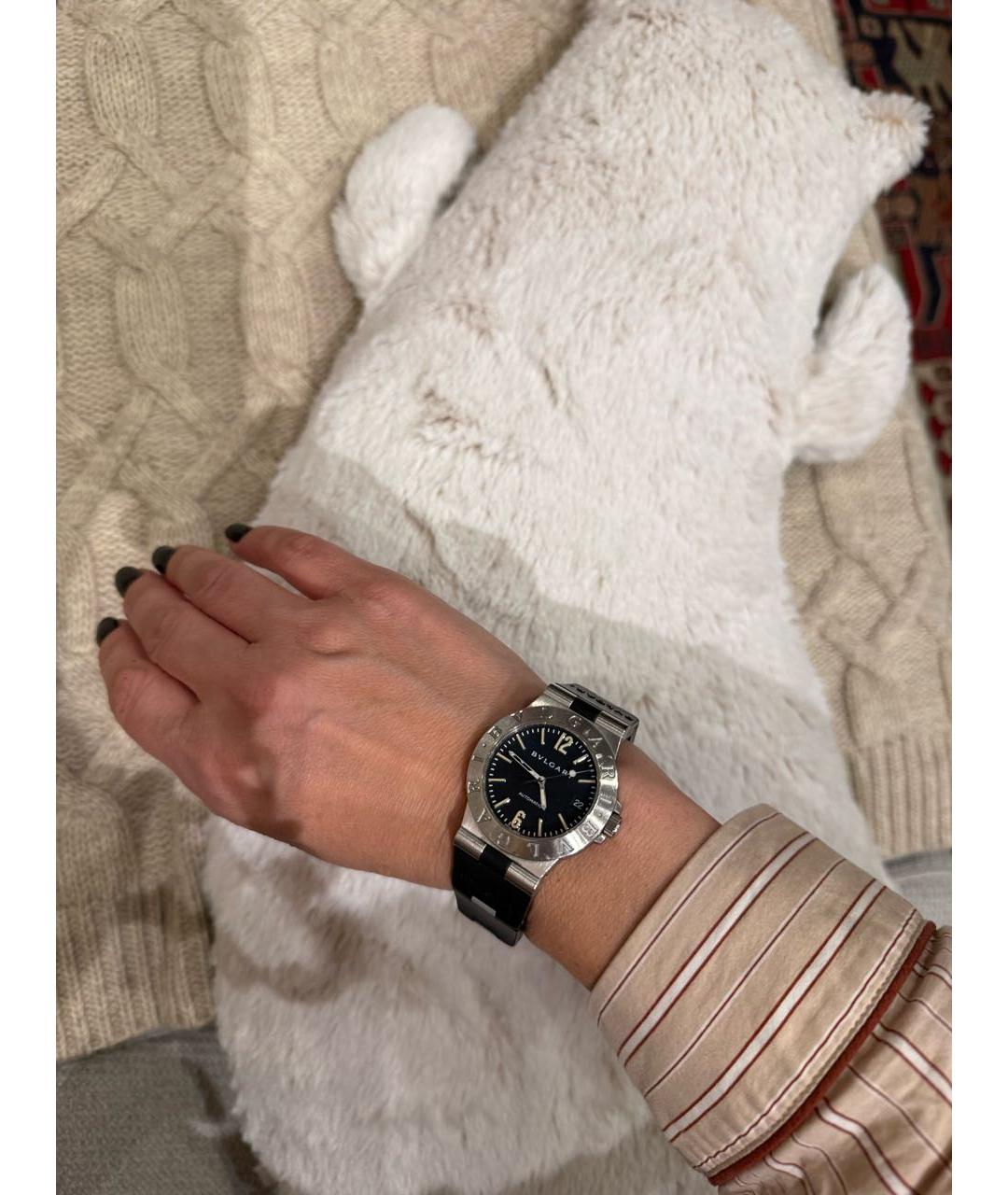 BVLGARI Черные металлические часы, фото 5