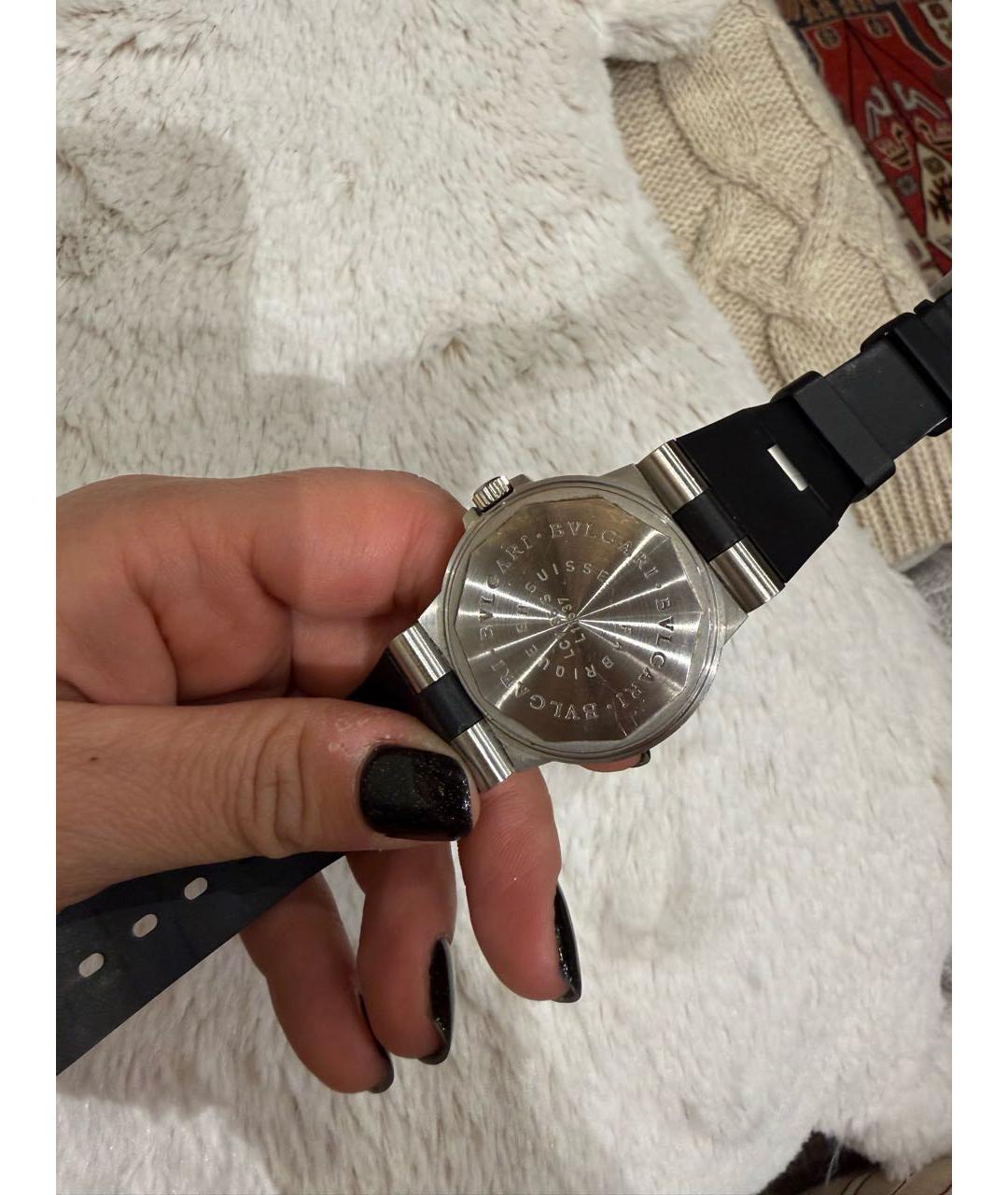 BVLGARI Черные металлические часы, фото 6