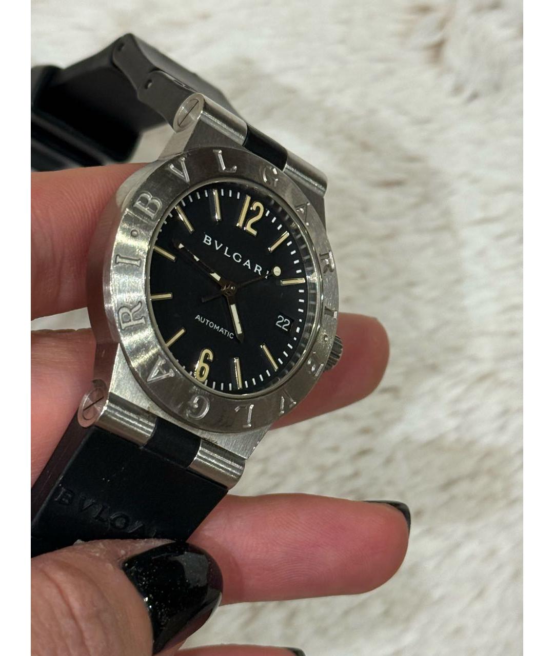 BVLGARI Черные металлические часы, фото 3