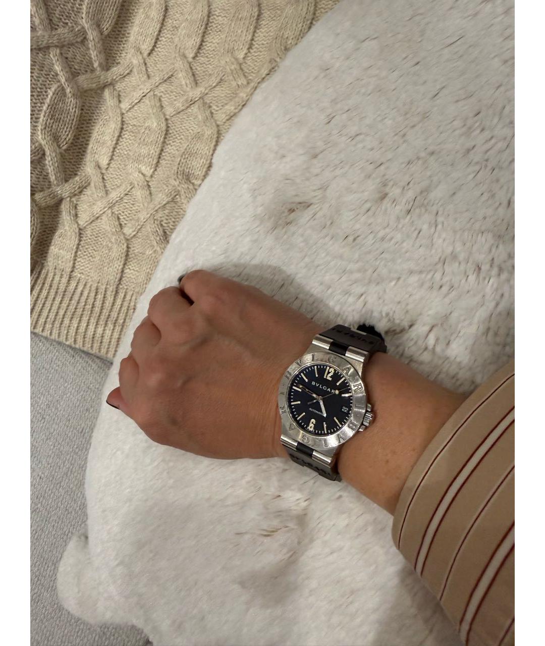 BVLGARI Черные металлические часы, фото 4