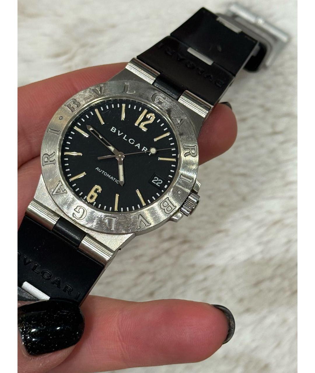 BVLGARI Черные металлические часы, фото 2