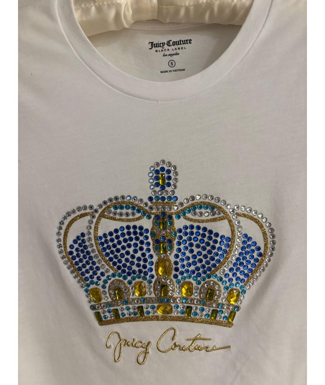 JUICY COUTURE Белая хлопковая футболка, фото 3