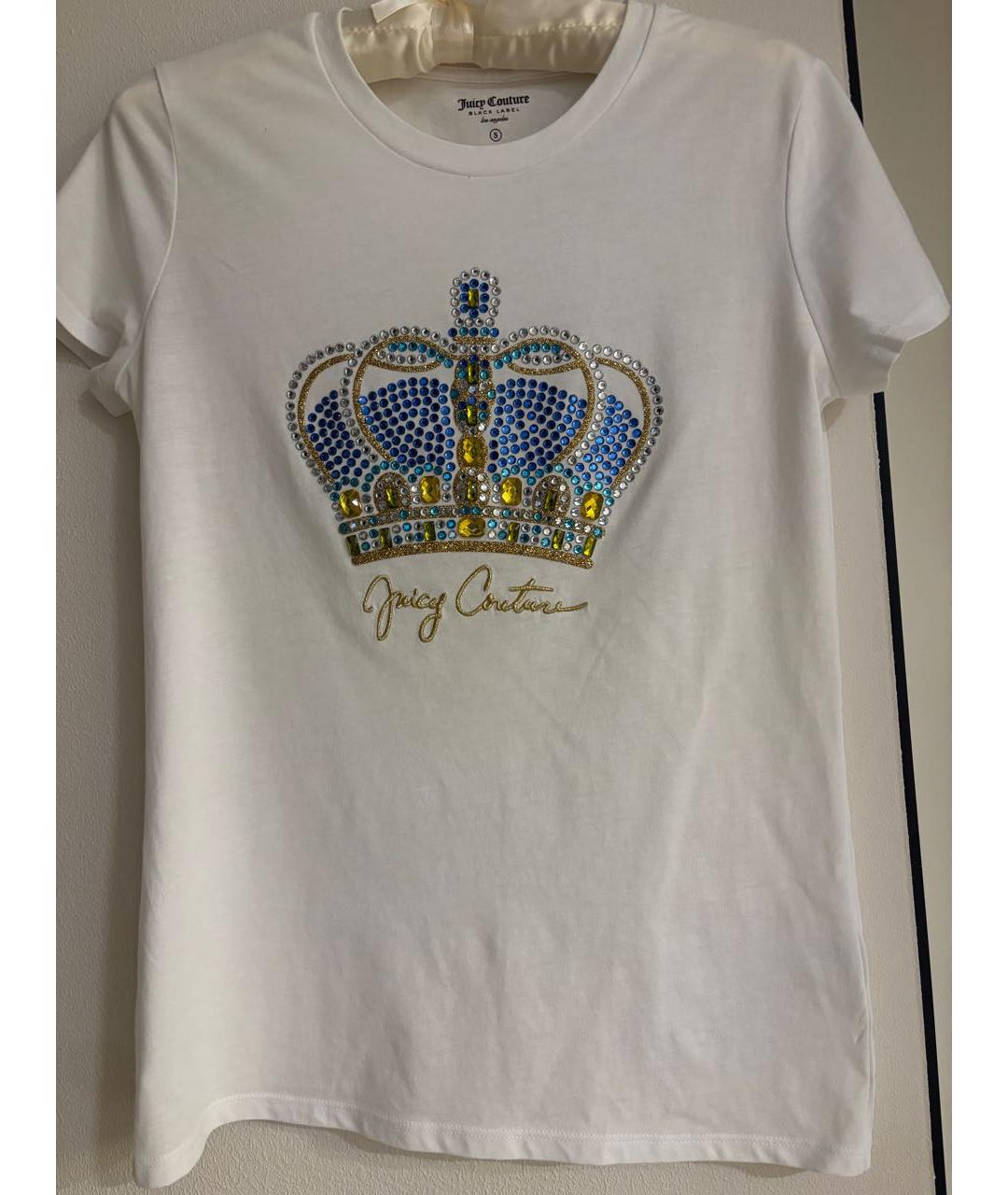 JUICY COUTURE Белая хлопковая футболка, фото 2