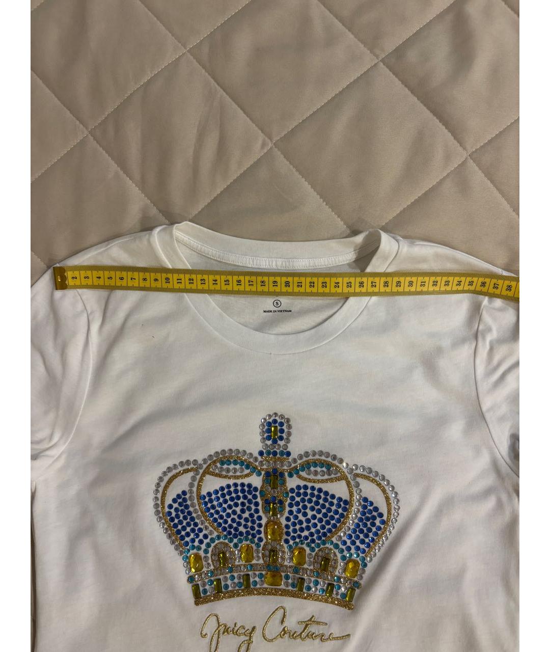 JUICY COUTURE Белая хлопковая футболка, фото 5