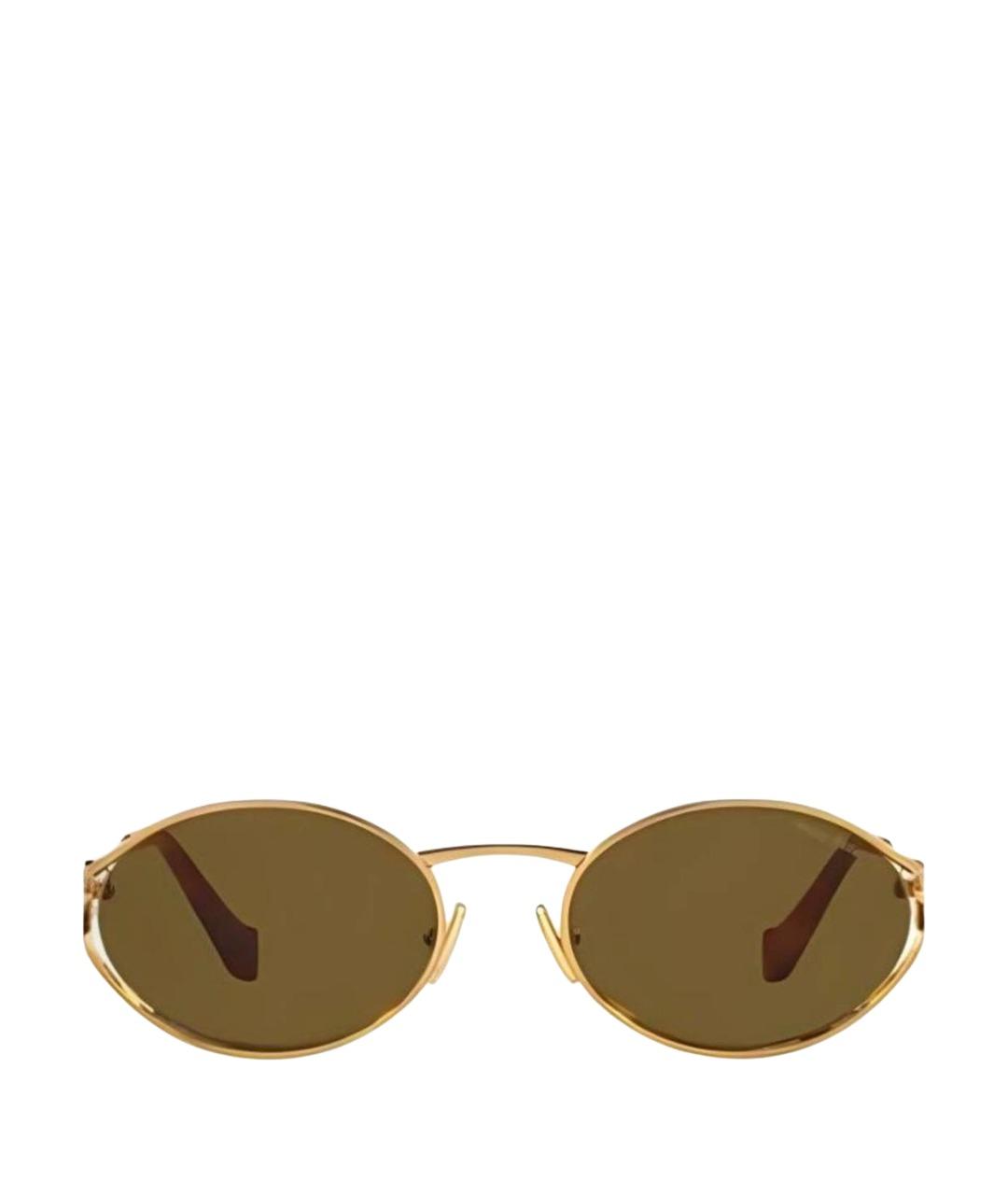 MIU MIU Коричневые металлические солнцезащитные очки, фото 1