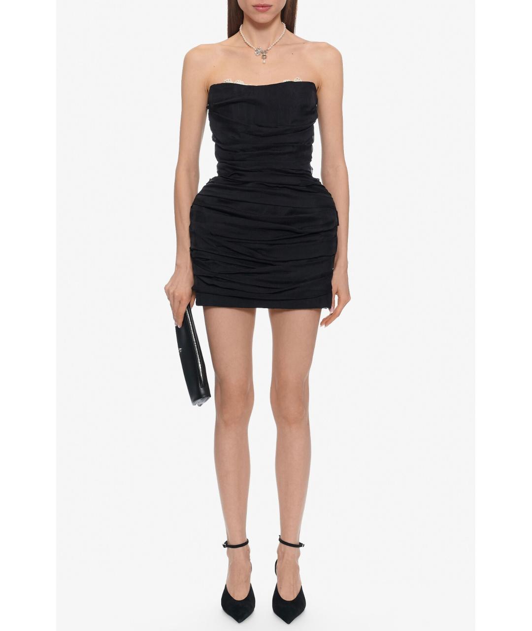 MAGDA BUTRYM Черное хлопковое коктейльное платье, фото 5