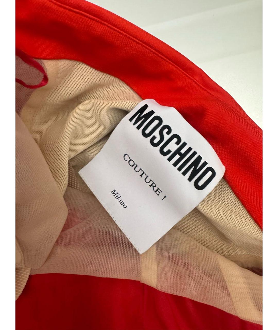 MOSCHINO Красное атласное повседневное платье, фото 3