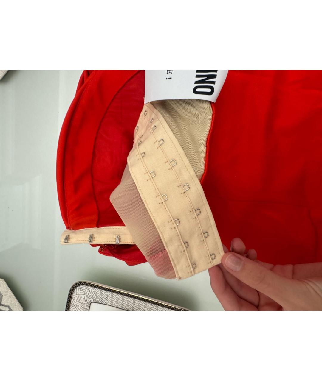 MOSCHINO Красное атласное повседневное платье, фото 4