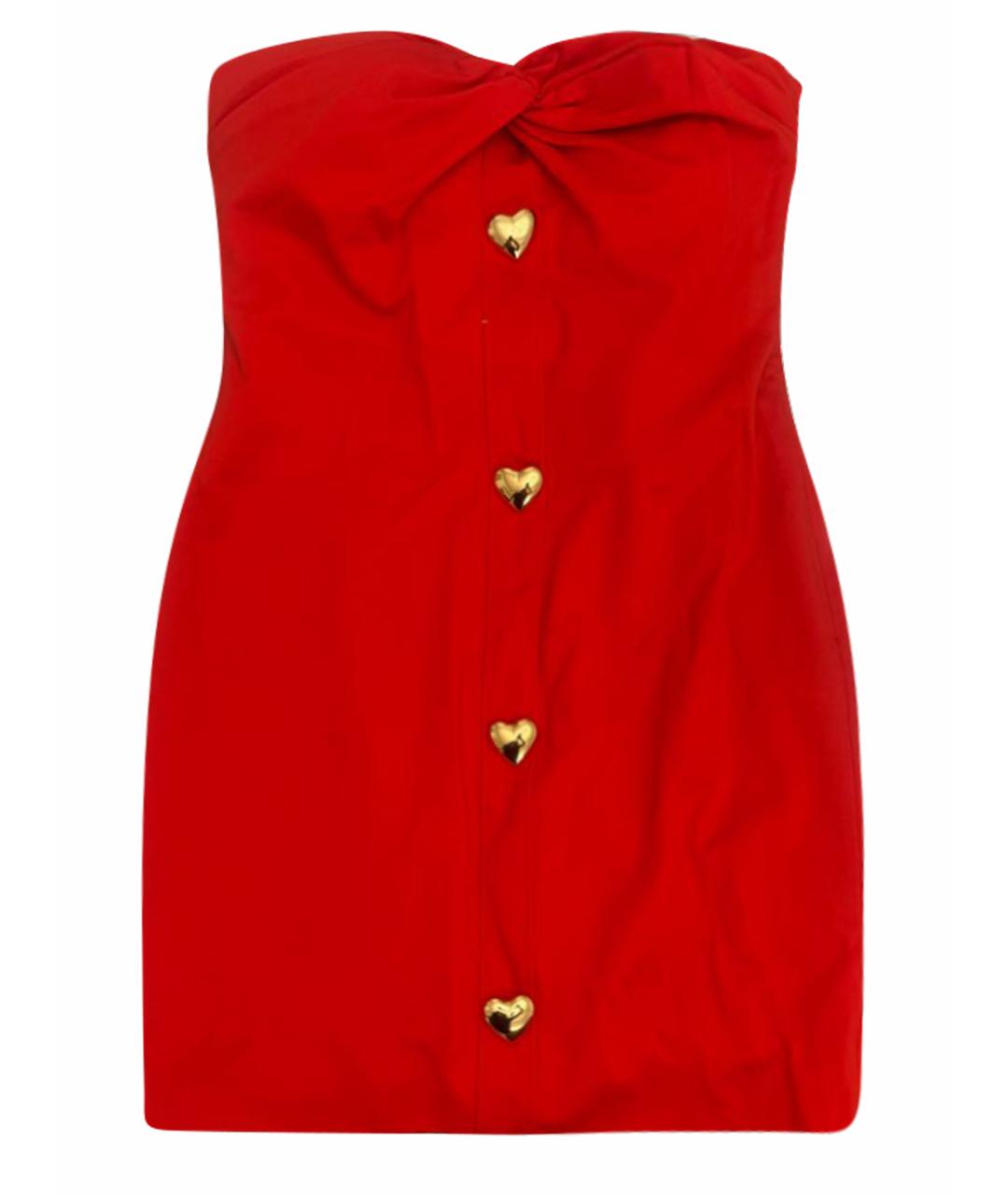 MOSCHINO Красное атласное повседневное платье, фото 1