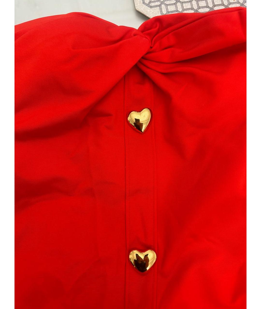 MOSCHINO Красное атласное повседневное платье, фото 2