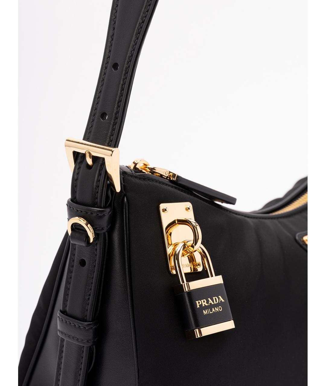 PRADA Черная синтетическая сумка через плечо, фото 4