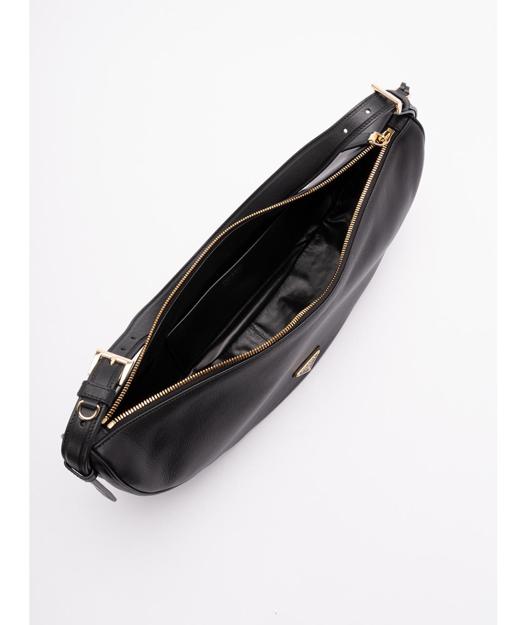 PRADA Черная кожаная сумка через плечо, фото 5