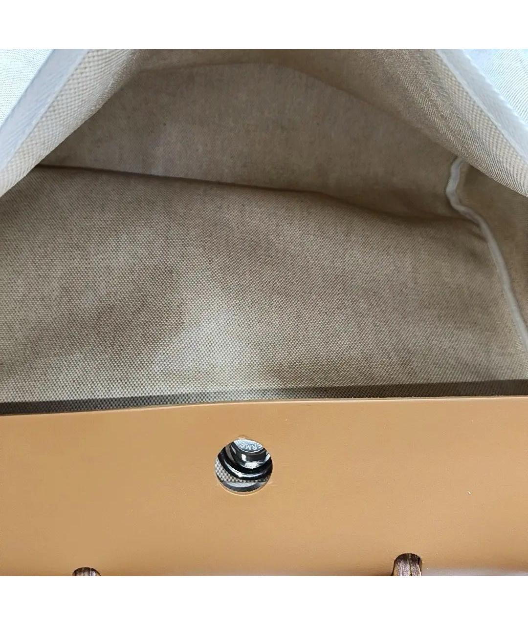 HERMES Бежевая кожаная сумка с короткими ручками, фото 6