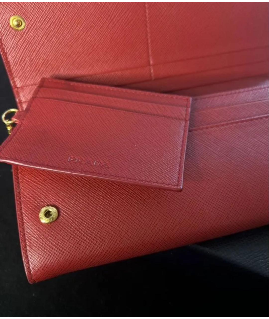 PRADA Красный кожаный кошелек, фото 6