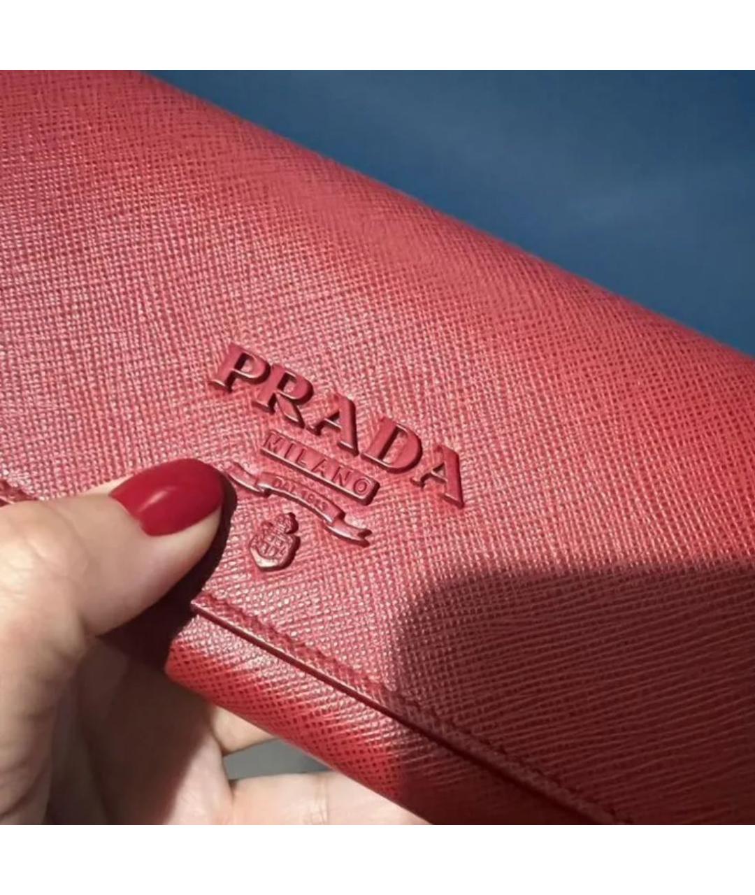 PRADA Красный кожаный кошелек, фото 7