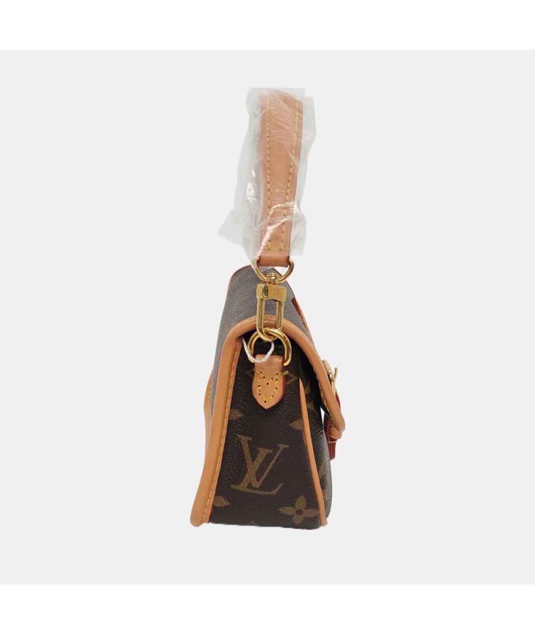 LOUIS VUITTON Коричневая кожаная сумка через плечо, фото 3