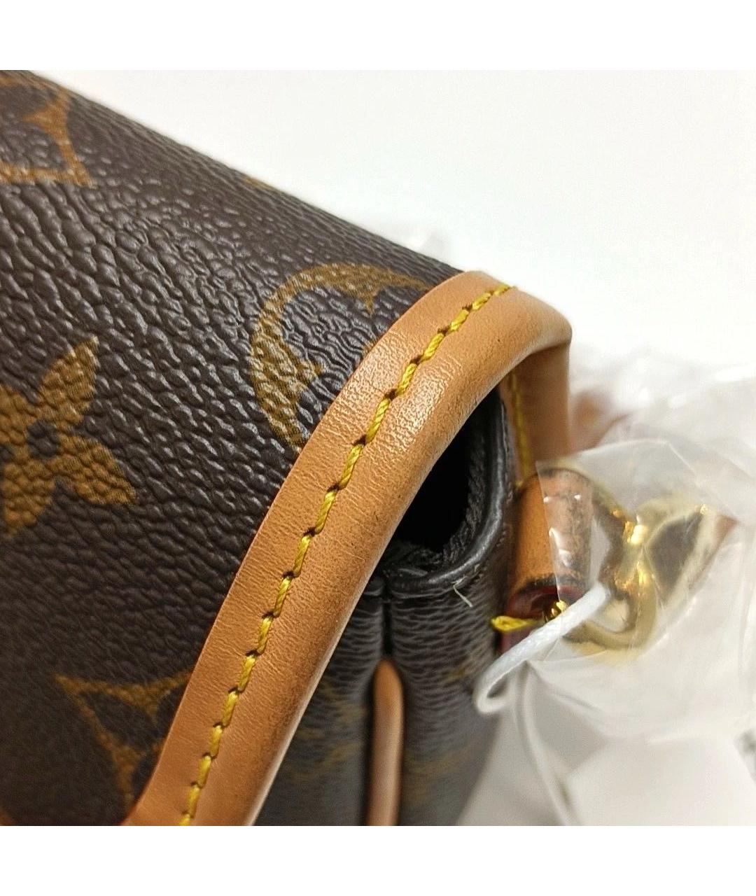 LOUIS VUITTON Коричневая кожаная сумка через плечо, фото 7