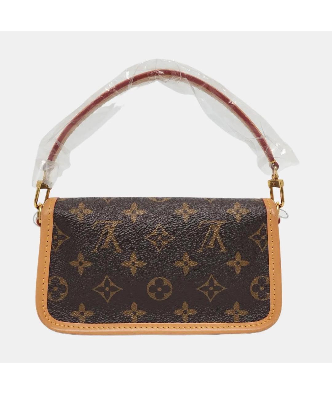 LOUIS VUITTON Коричневая кожаная сумка через плечо, фото 4