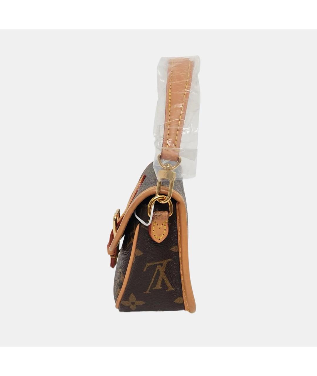 LOUIS VUITTON Коричневая кожаная сумка через плечо, фото 2