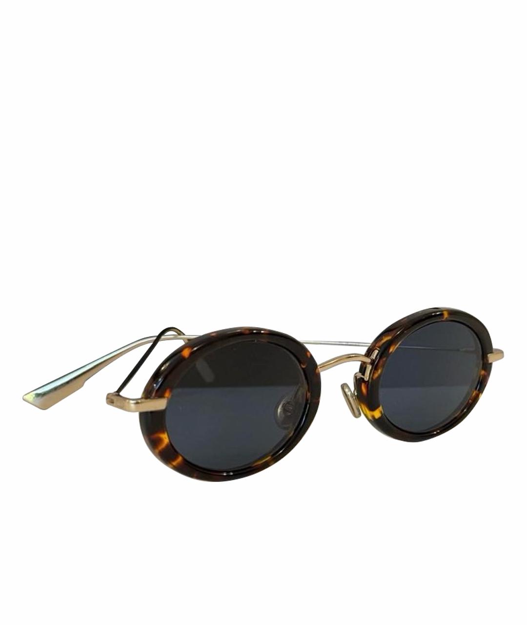 CHRISTIAN DIOR Коричневые металлические солнцезащитные очки, фото 1